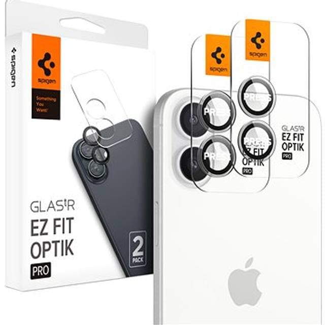 Spigen OSLONA APARATU OPTIK PRO GLAS.TR ”EZ FIT” CAMERA PROTECTOR 2-PACK IPHONE 16 16 PLUS CRYSTAL CLEAR