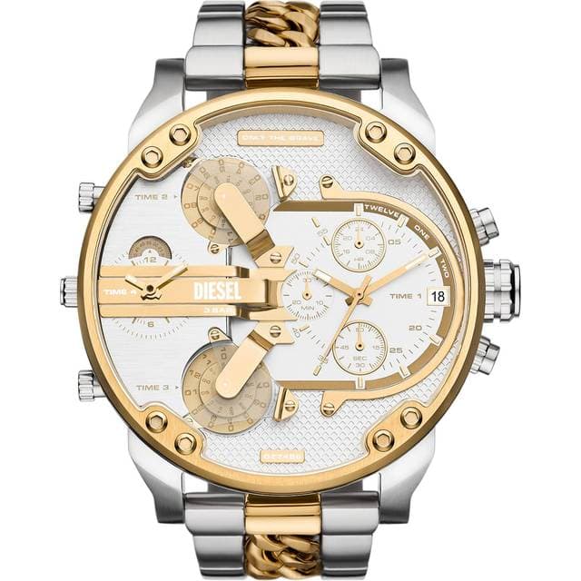 Diesel Mr.Daddy 2.0 DZ7486 Herre 57 mm Analog Kvarts Mineralglas Gold/White 28 mm