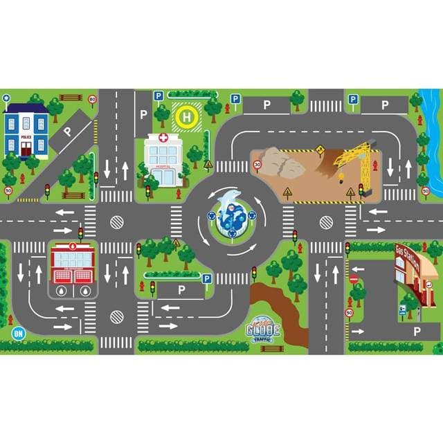 Kids Globe Traffic with LED Traffic Lights Play Mat