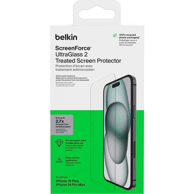 Belkin ScreenForce UltraGlass 2 skærmbeskytter (iPhone 15 Plus)