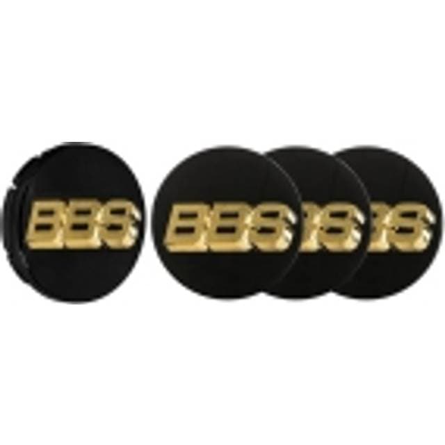 BBS Sorte Guld 3D Roterende Centerkapsler Ø70 6mm Sæt 4