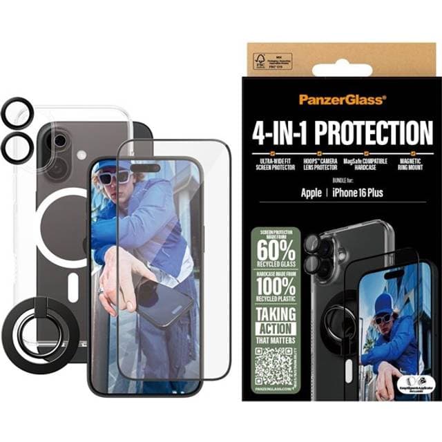 PanzerGlass 4-in-1 Protection Bundle iPhone 16 Plus