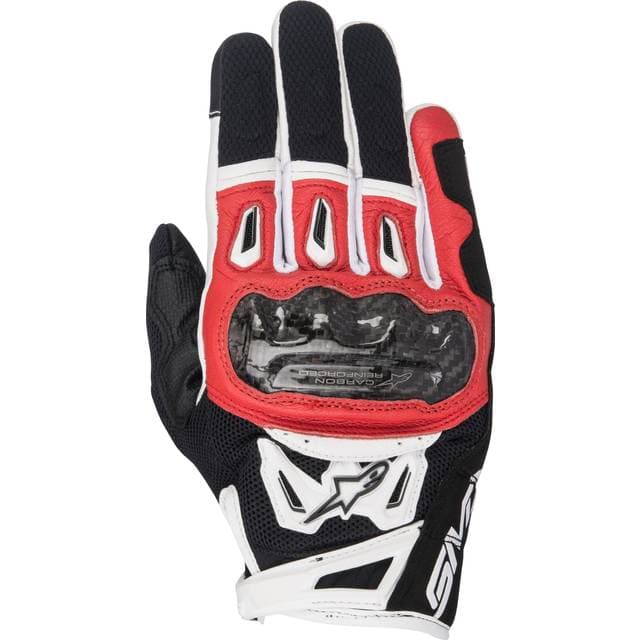 Alpinestars SMX-2 Air Carbon MC-Handsker - Sort-Rød-Hvid Herre