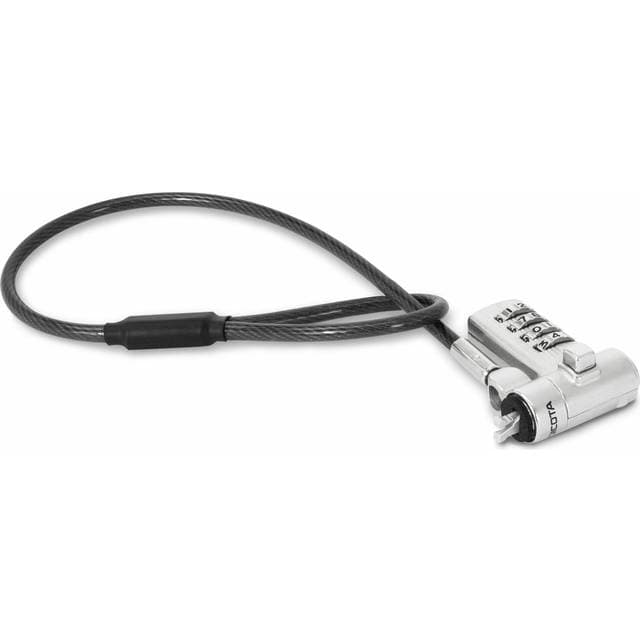 Dicota Universel Mini Sikkerhedskabelslås Sølv 30 cm