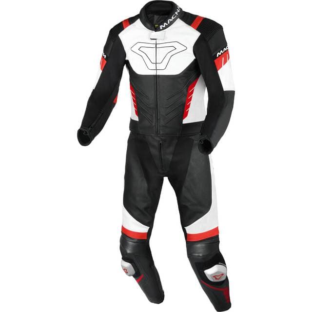 Macna Læderdragt 2-delt Varshall - Sort/Rød Herre