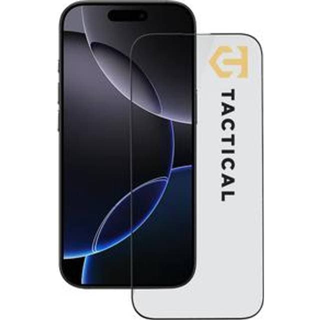 Tactical iPhone 16 Pro Tactical Glass Shield 5D Skærmbeskyttelse Hærdet Glas sort kant