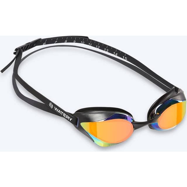Watery Elite svømmebriller Poseidon Ultra Mirror Sort/guld Konkurrence trænings svømmebriller