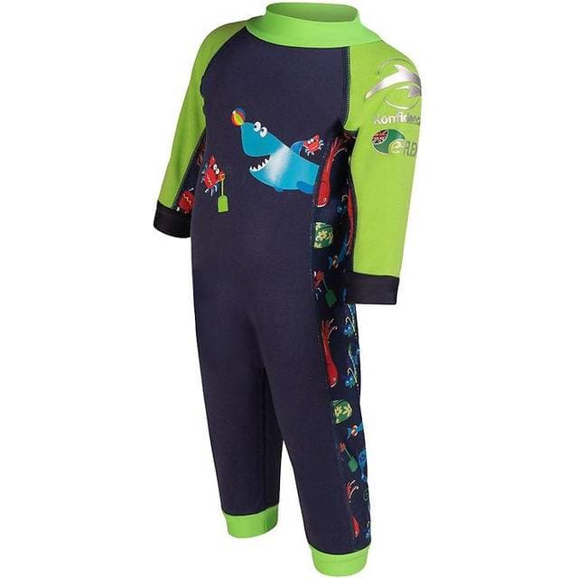 Konfidence Badeheldragt UV50 Navy/Lime Fergal 9-12 mdr Badetøj