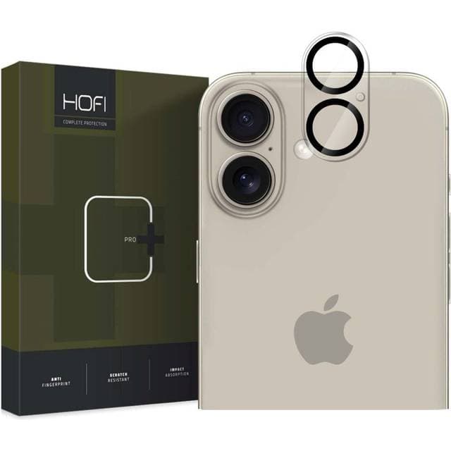Hofi iPhone 16 16 Plus Cam Pro Kameralinse Beskyttelsesglas Gennemsigtig Sort