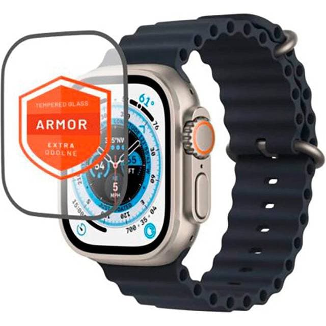FIXED Apple Watch Ultra 1 2 (49mm) Armor Hærdet Glas Skærmbeskyttelse Sort Kant