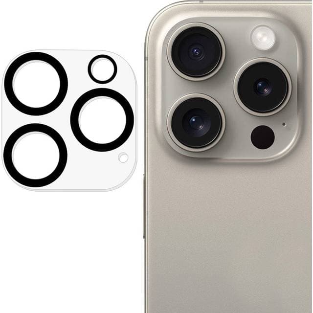 INCOVER iPhone 16 Pro Kamerabeskyttelsesglas Gennemsigtig m. Sort Kant