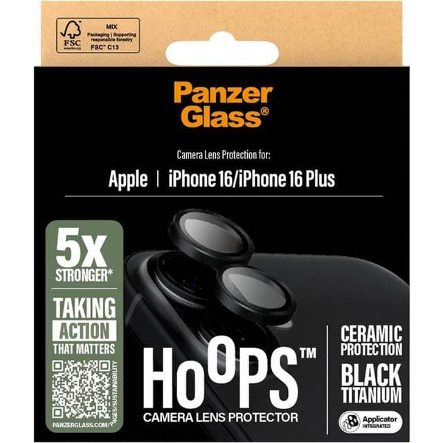 PanzerGlass Hoops Ceramic Camera Lens Protector for iPhone 16/16 Plus
