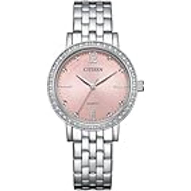 Citizen EL3100-55W Women's Metal Watch - Pink Dial, Silver Band