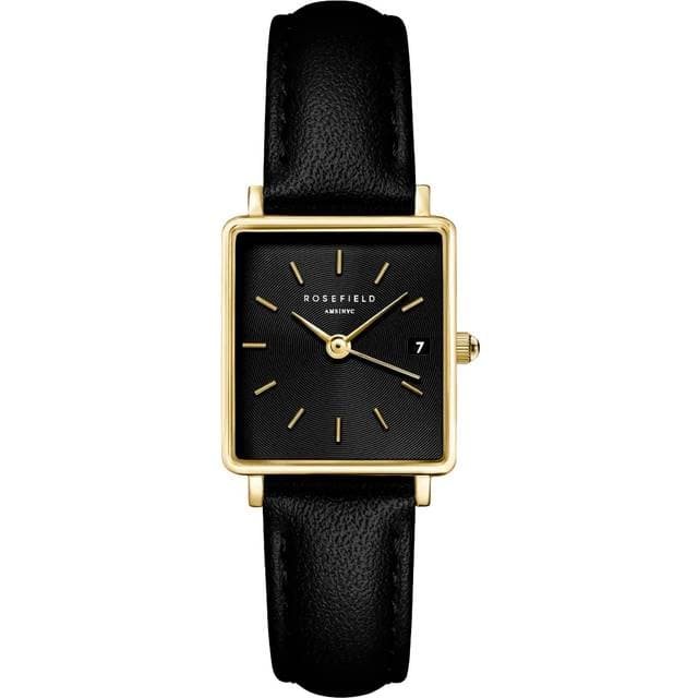 Rosefield Boxy XS QBBLG-Q53 Dame 22 mm Analog Kvarts Mineralglas Black 22 mm