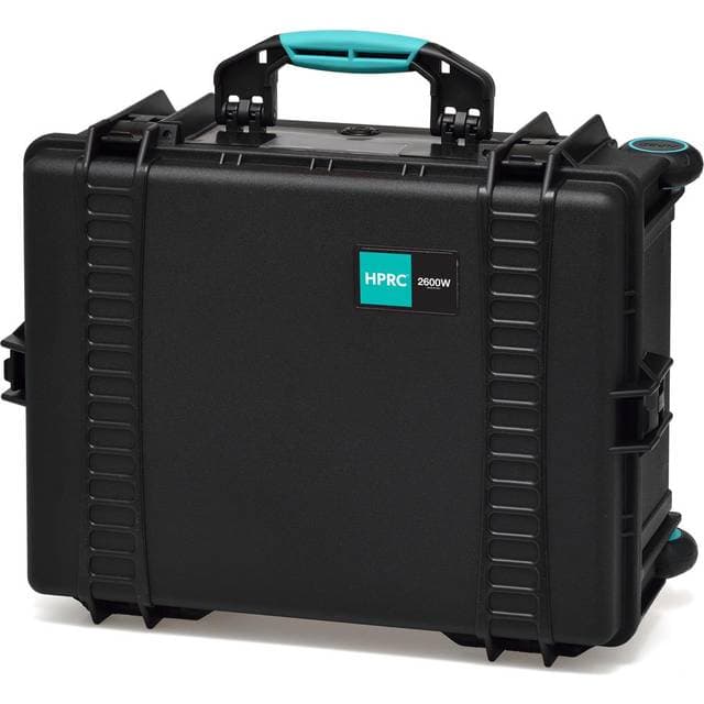 HPRC HRPC 2600WCUB Wheeled Resin Hard Case with Cubed Foam, Black with Blue Handle