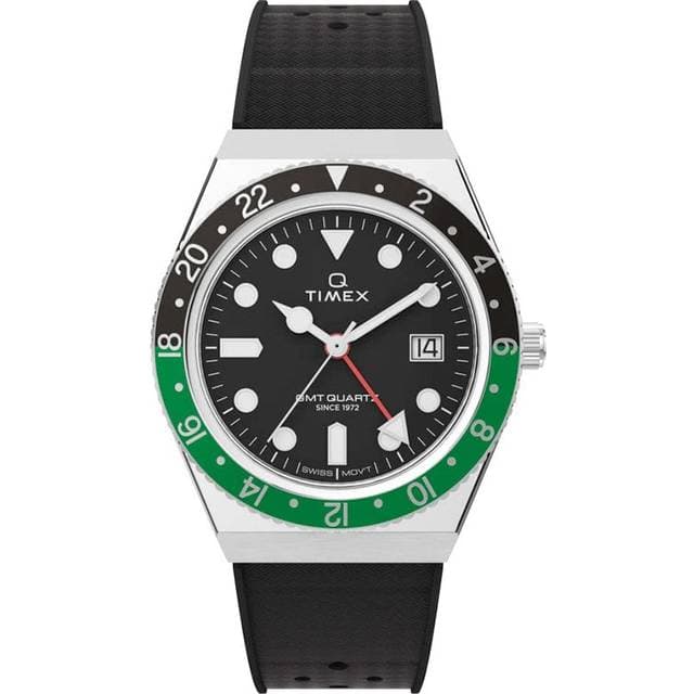Timex Q GMT TW2W57500 Sort Kvarts Herreur