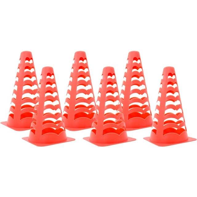 vidaXL Fodboldkegler 6 Stk 13x13x22.5 cm Stabelbare Orange