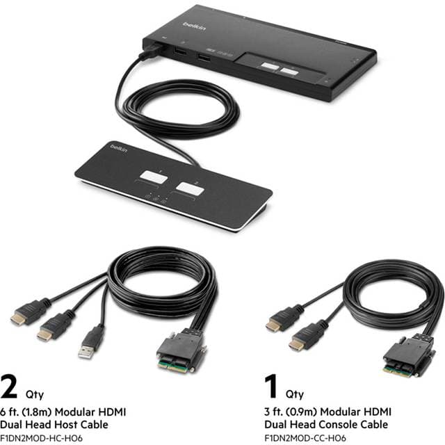 Belkin F1DN202MOD-HH-4 Dual HDMI Modular 4K Ultra HD KVM Switch