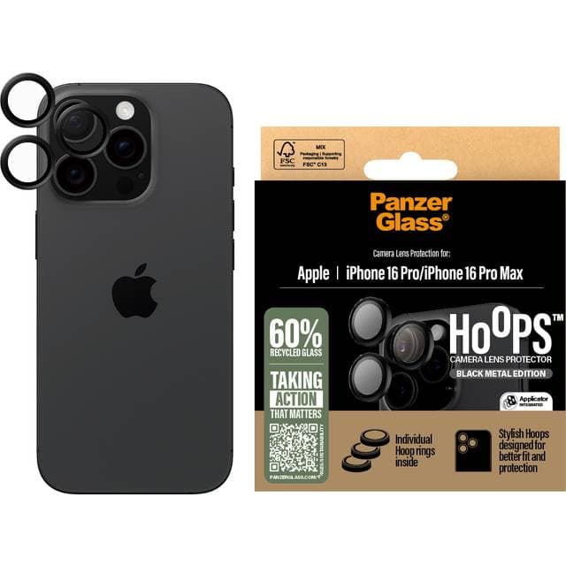 PanzerGlass Hoops Kamerabeskyttelse til iPhone 16 Pro/16 Pro Max