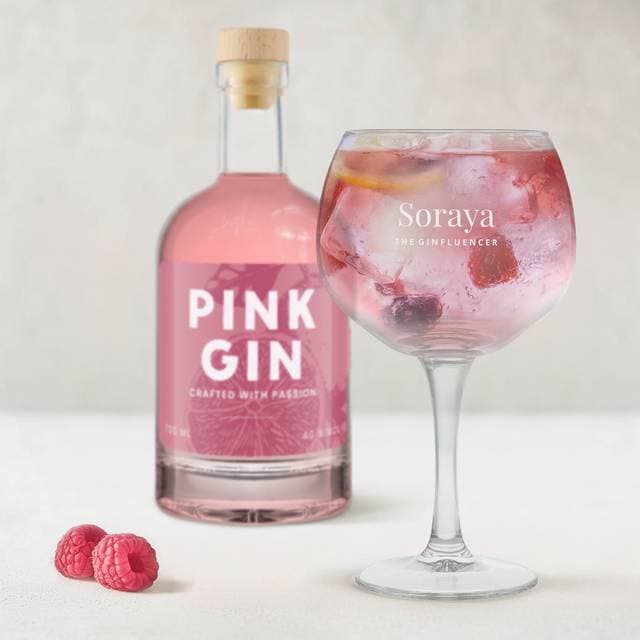 Your surprise Pink Gin Med Indgraveret Glas 70 cl