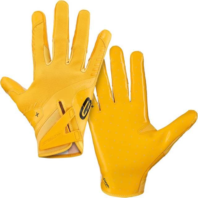 Grip Boost Solid Stealth 6.0 Plus Football Gloves Adult Sizes (Solid Yellow, Large)