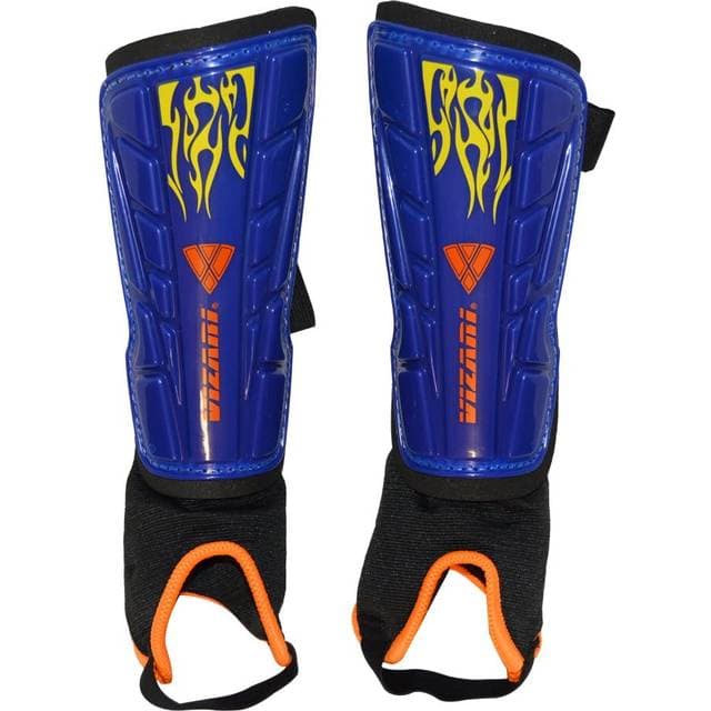 Vizari Blaze Soccer Shinguard Lightweight PP Shell for Protection, Secure Fit, Breathable Material, Unique Orange Flames Graphics, Ankle Protection for Boys and Girls