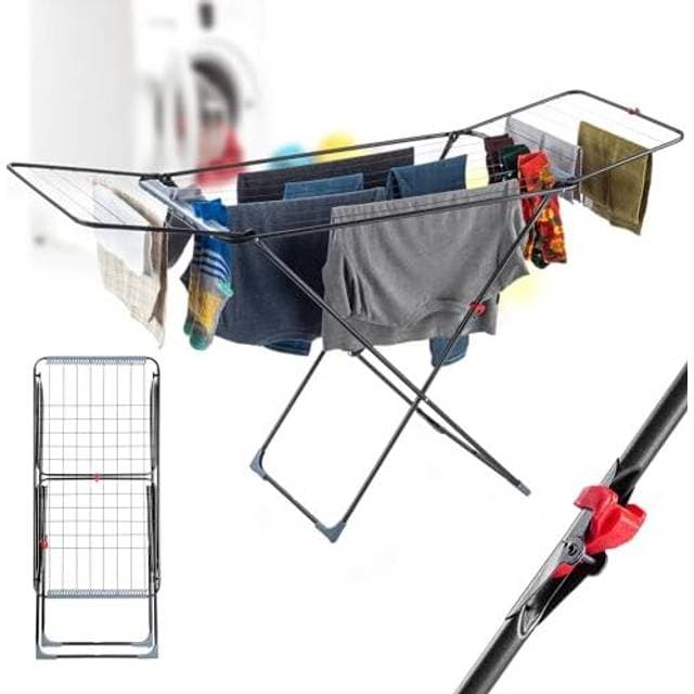 Kadax Clothes Dryer With Practical Wheels And Sock Hanger