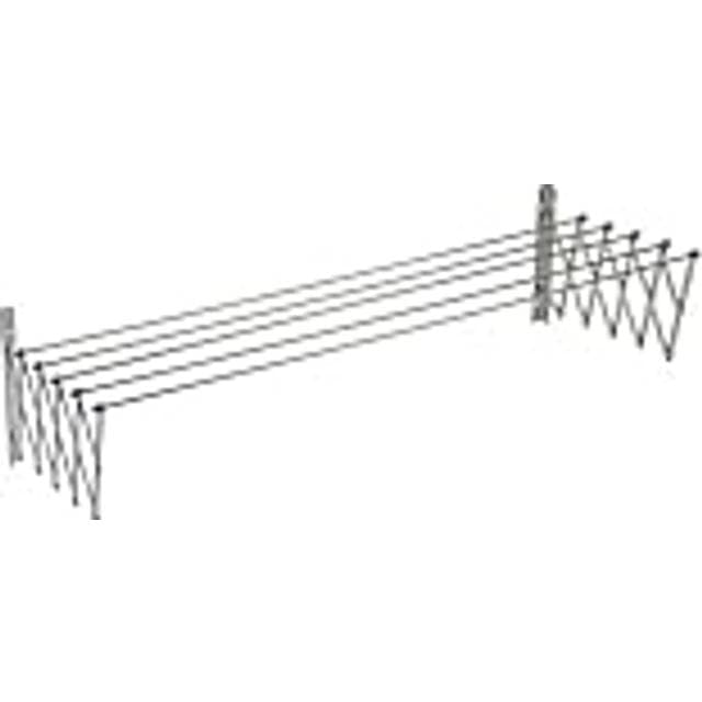 sauvic Extendable Stainless Steel Clothesline 160 Cm - Silber