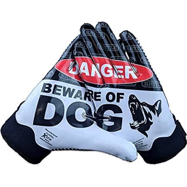 Battle Beware of Dog Doom 1.0 Wide Receiver Football Gloves XX-Large