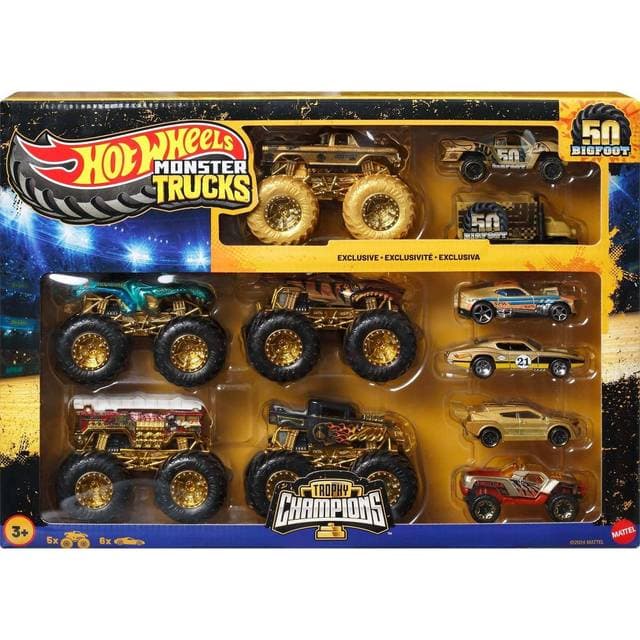 Hot Wheels Bigfoot 50 Monster Trucks Trophy Champions Set