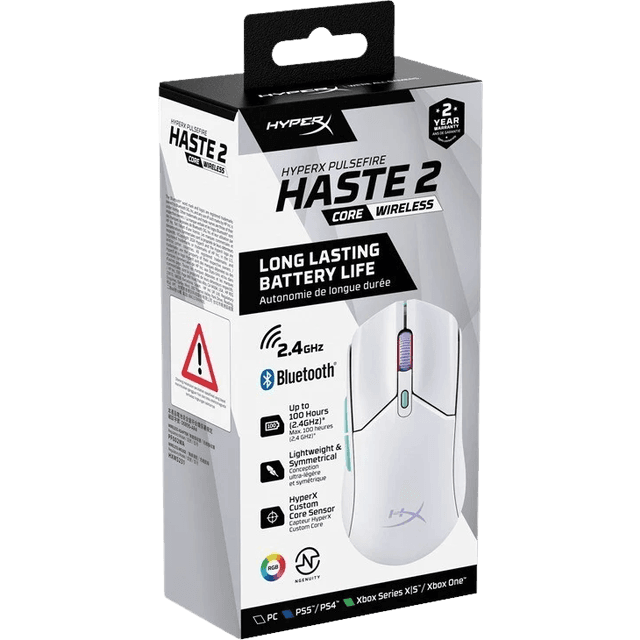 HyperX Pulsefire Haste 2 Core Wireless White
