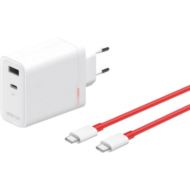 OnePlus SUPERVOOC 120W Dual Ports GaN Power Adapter med USB-C kabel