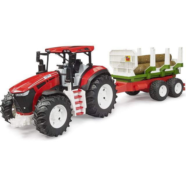 Bruder Roadmax Tractor with Forwarding Trailer & 3 Tree Trunks 03453