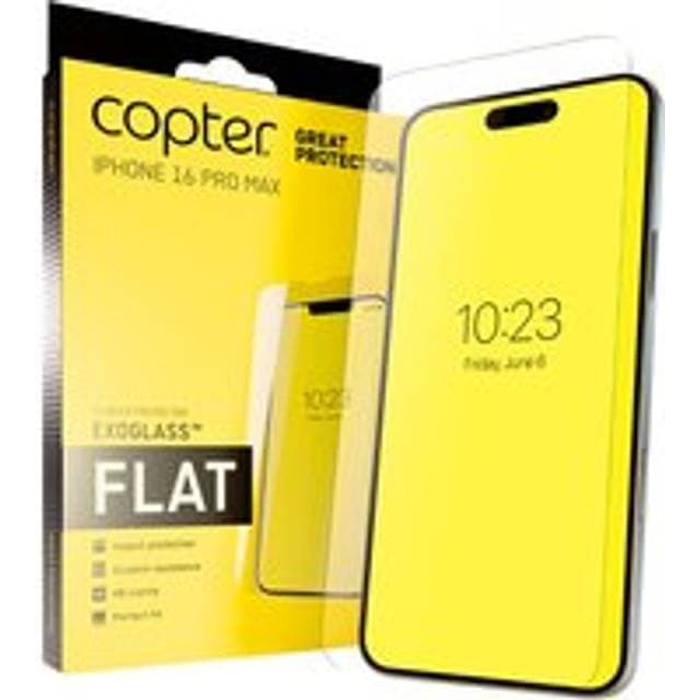 Copter iPhone 16 Pro Max Skærmbeskytter Exoglass Flat