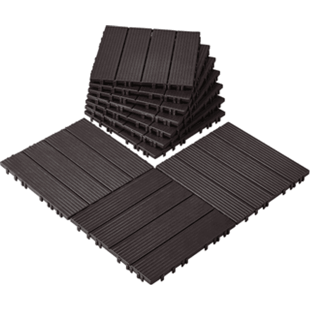 Bed Bath & Beyond Interlocking Deck Fliser 10 Pack 12 x 12 Dark Brown