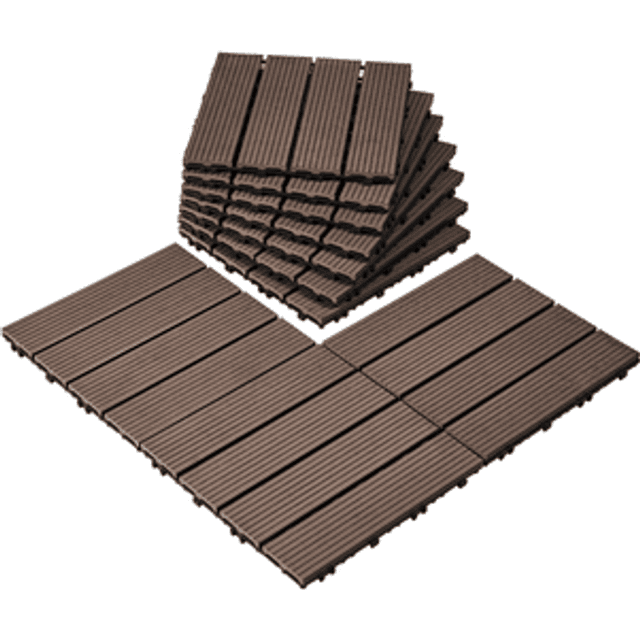 Bed Bath & Beyond Interlocking Deck Fliser Plast Træ 27 Pack 12 x 12