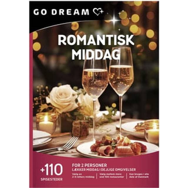 GO Dream Gavekort Romantisk Middag For 2 Personer