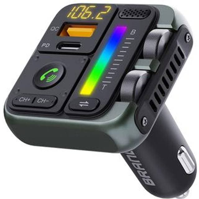 MTP Products MT04 Bluetooth Adapter FM Sender HiFi Musik MP3 Afspiller Type-C USB Biloplader