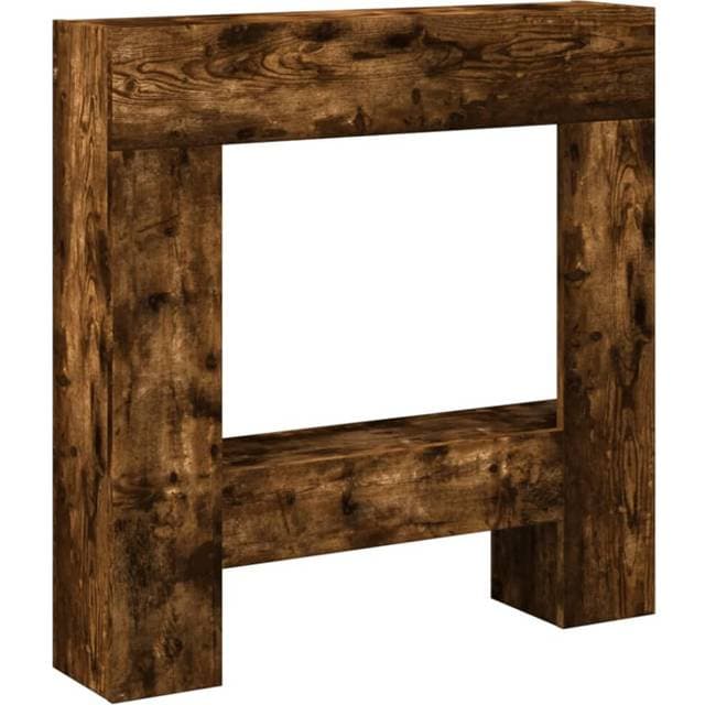 vidaXL Forsats Til Pejs 81 x 18 x 82 cm Konstrueret Træ Røget Eg