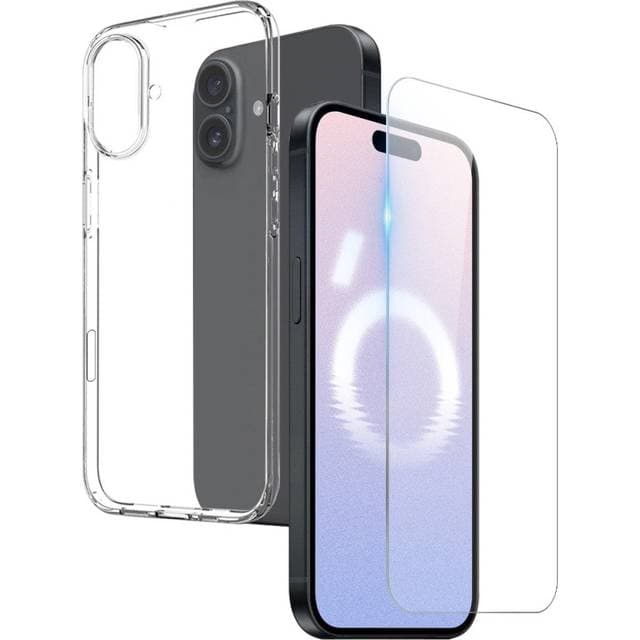 INCOVER iPhone 16 Plus 2-i-1 Sæt Hærdet Glas Skærmbeskyttelse