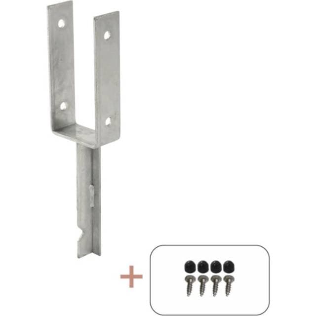 Plus U-Stolpefod til Nedstøbning med Skruer 9 x 9 cm