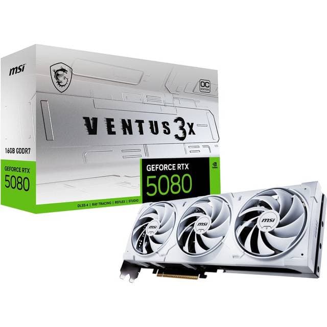 MSI GeForce RTX 5080 16G Ventus 3X OC White Graphics Card
