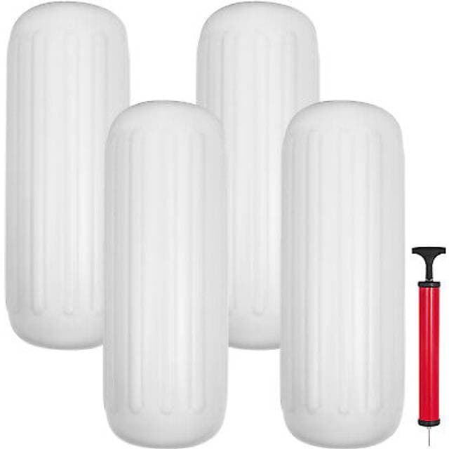 VEVOR 4 Ribbede Bådskærme 10 x 28 Centerhul Kofangere