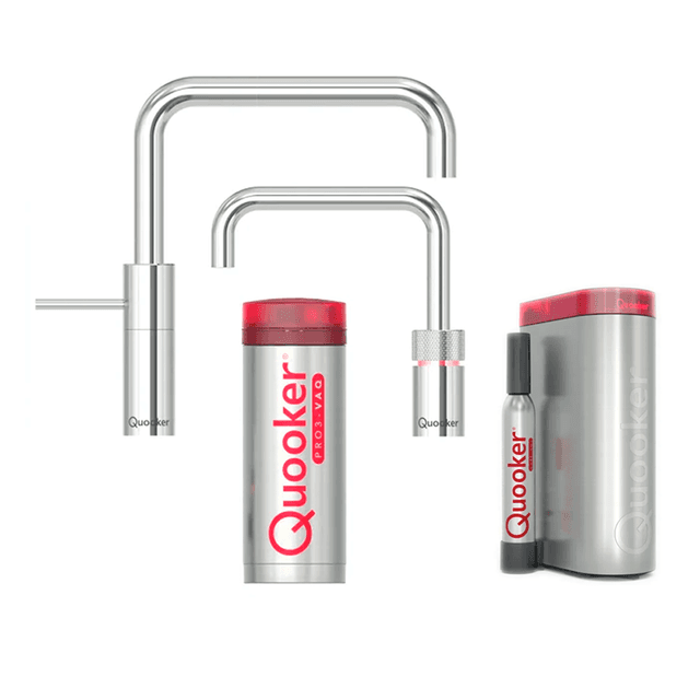 Quooker Nordic Square Twintaps inkl. PRO3 & Cube Krom