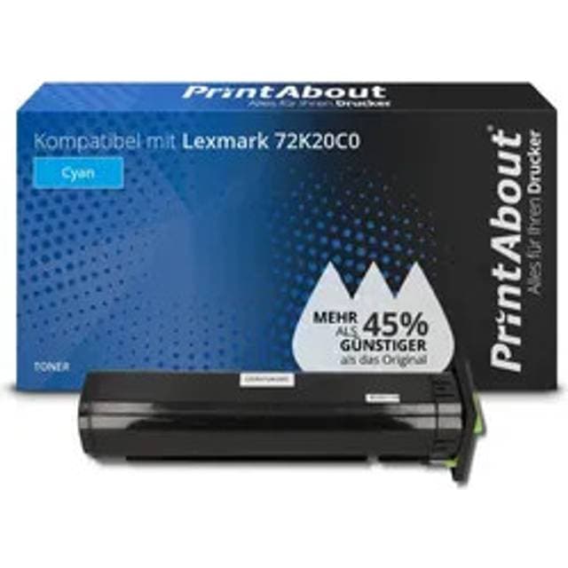 Refresh Cartridges Remanufactured 72K20C0 Cyan Toner Lexmark Printers