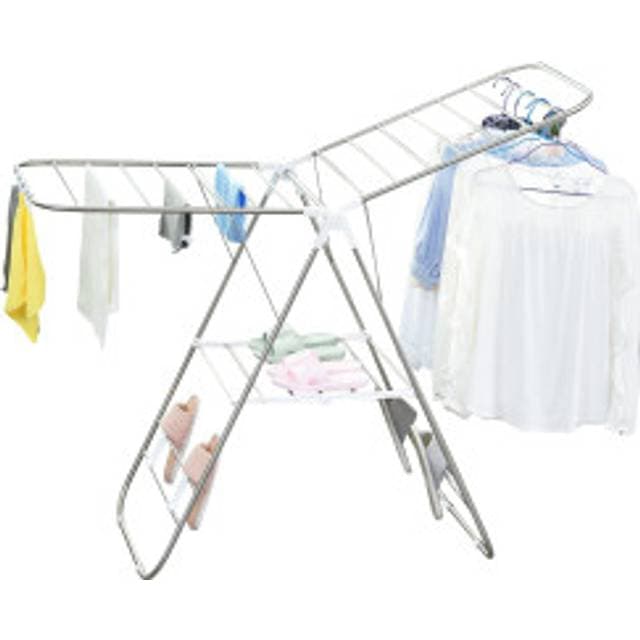 Northio Faltbar Tragbar Flügeltrockner Teleskopstangen Edelstahl Silber Weiß