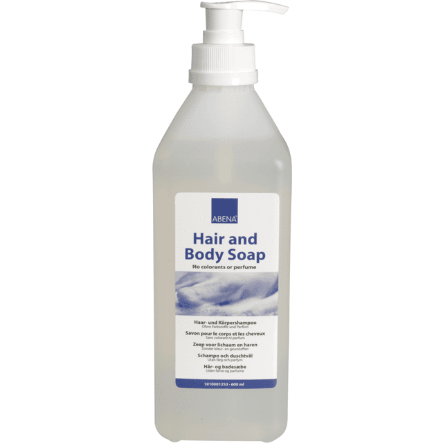 Abena Hår Og Bodyshampoo 600 ml Uden Farve Og Parfume 10 Stk