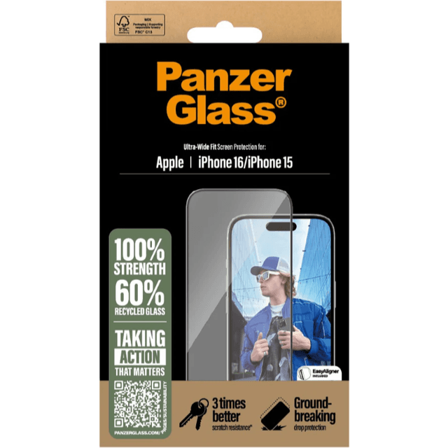 PanzerGlass Skærmbeskyttelse iPhone 15/16
