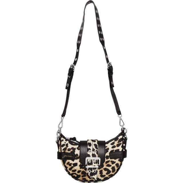 Ganni Bucky Bag Small Crossbody Nylon Print - Leopard
