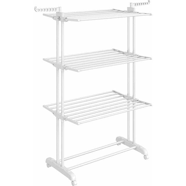 Songmics 4-Tier Large Foldable Clothes Airer - Cloud White